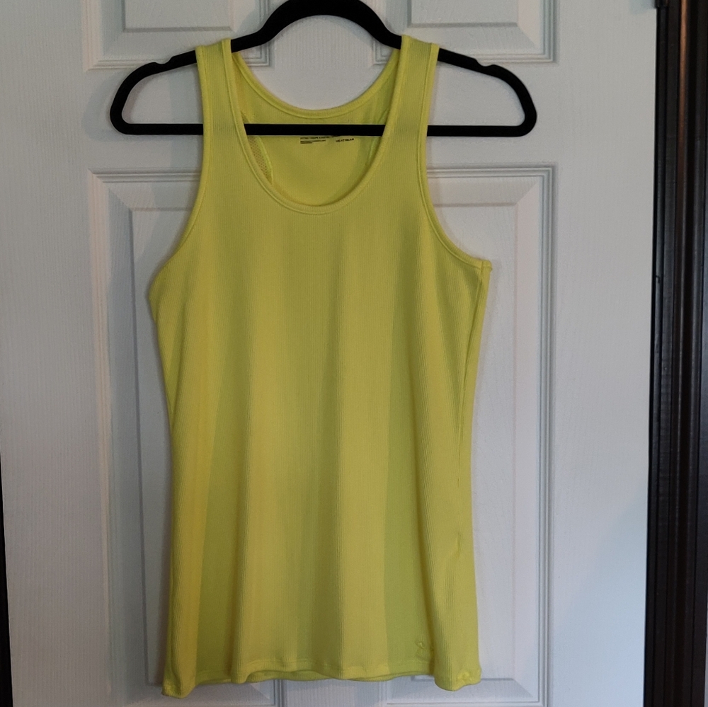 Women's Under Armour yellow ribbed tank. Size Large